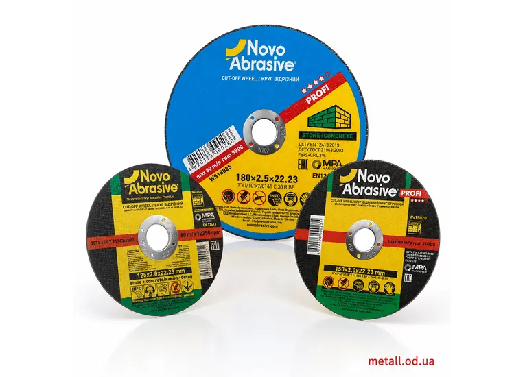 Диск відрізний для каменю NovoAbrasive Profi 115*2.0 7WS11520 Упаковка 25 шт.