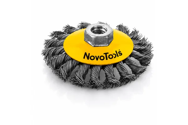 Щітка конусна NovoTools 115 мм, плетений дріт 7NTBWBB11514ST