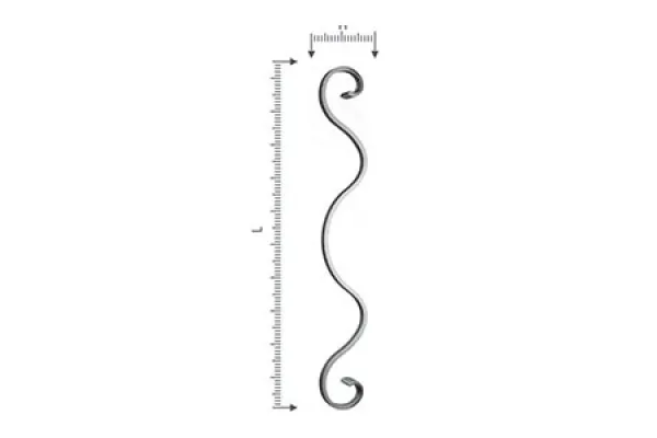 Кований декоративний елемент 7217 (☐12mm) K