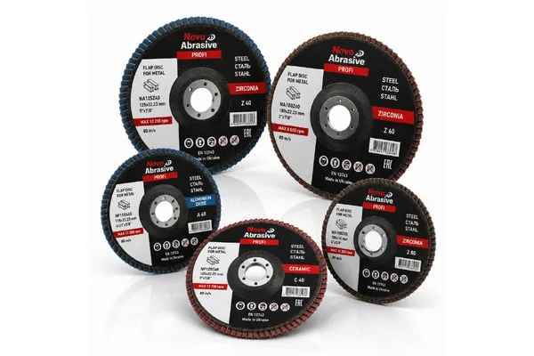 Круг лепестковый торцевой NovoAbrasive Profi 27 125*22.23 мм, P60 7NP2760125