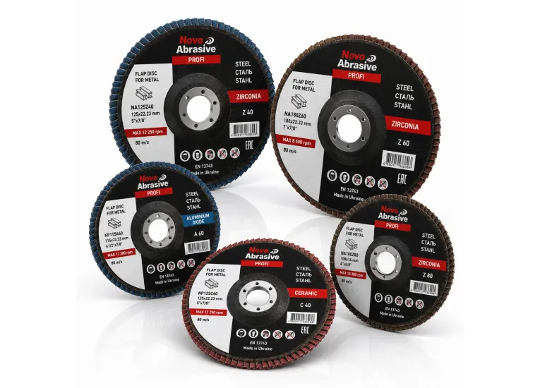 Круг пелюстковий торцевий NovoAbrasive Profi 29 125x22.23 мм, P100, Цирконій ... Упаковка 15 шт.
